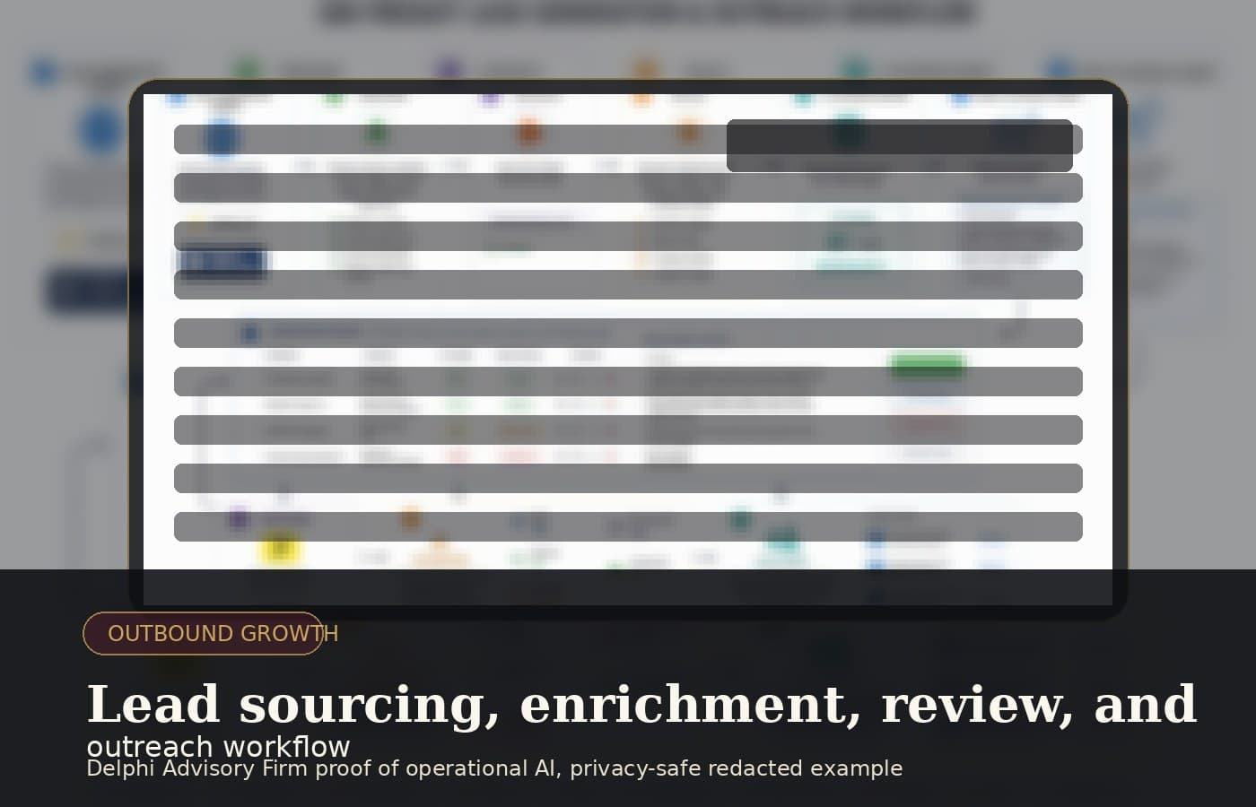 GM Freight Outreach Workflow, redacted operational example