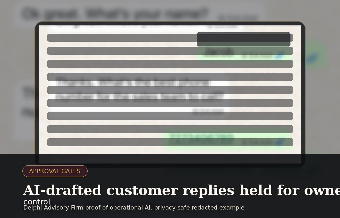 AI Receptionist Owner Review, redacted operational example
